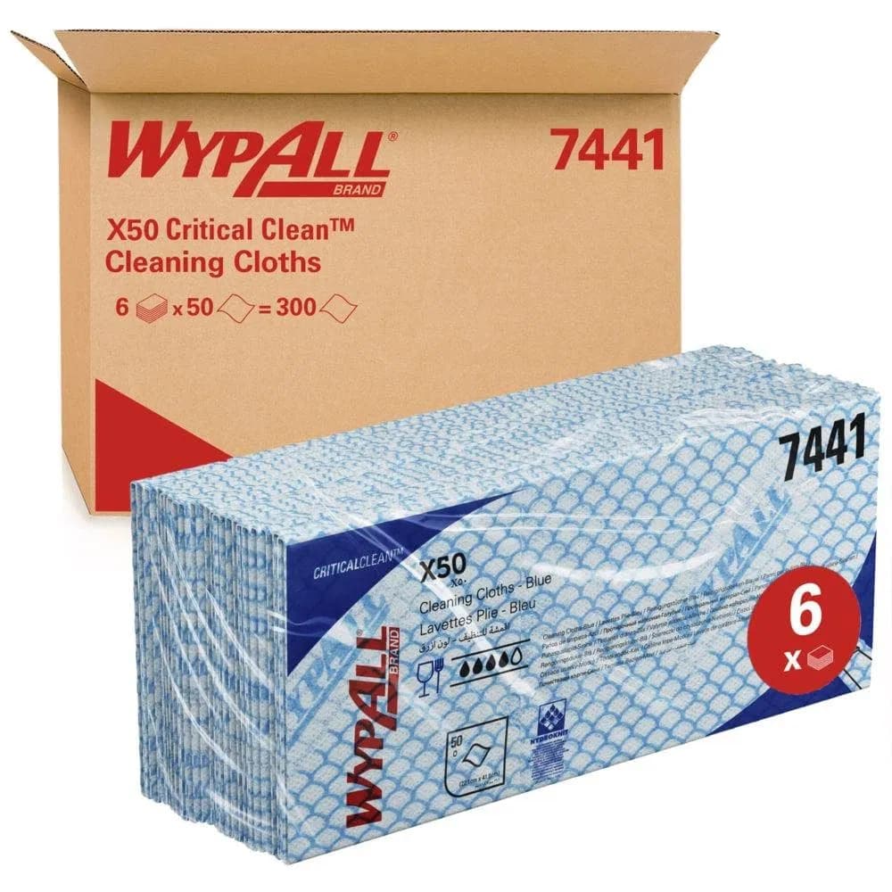 Klútar Wypall X50 Bláir, 6x 50stk